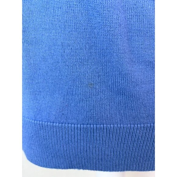 Murano women's small blue mock neck fine merino wool lightweight knit sweater - Picture 3 of 7